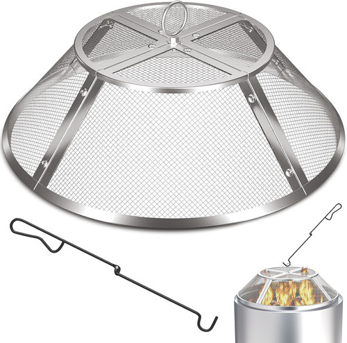 Fire pit spark screen - screen, for